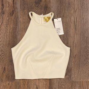 Off-White Halter Crop Top